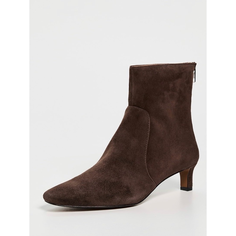 Madewell Brown Suede Kitten Heel Ankle Boots Pointed Toe NR863 Size 7.5